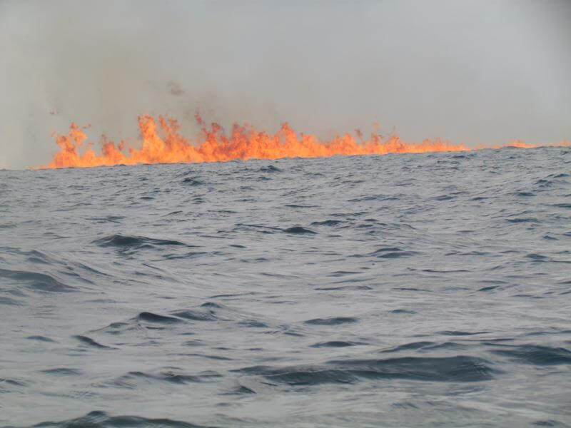 In pictures: Chevron rig still burning in Nigeria