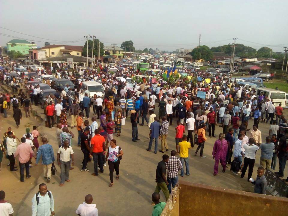 The Movement for the Survival of Ogoni People mobilize on Human Rights Day