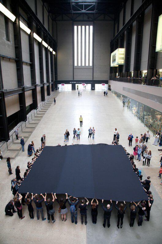 Liberate Tate's 'Hidden Figures' performance in the Turbine Hall. Credit: Martin LeSanto-Smith