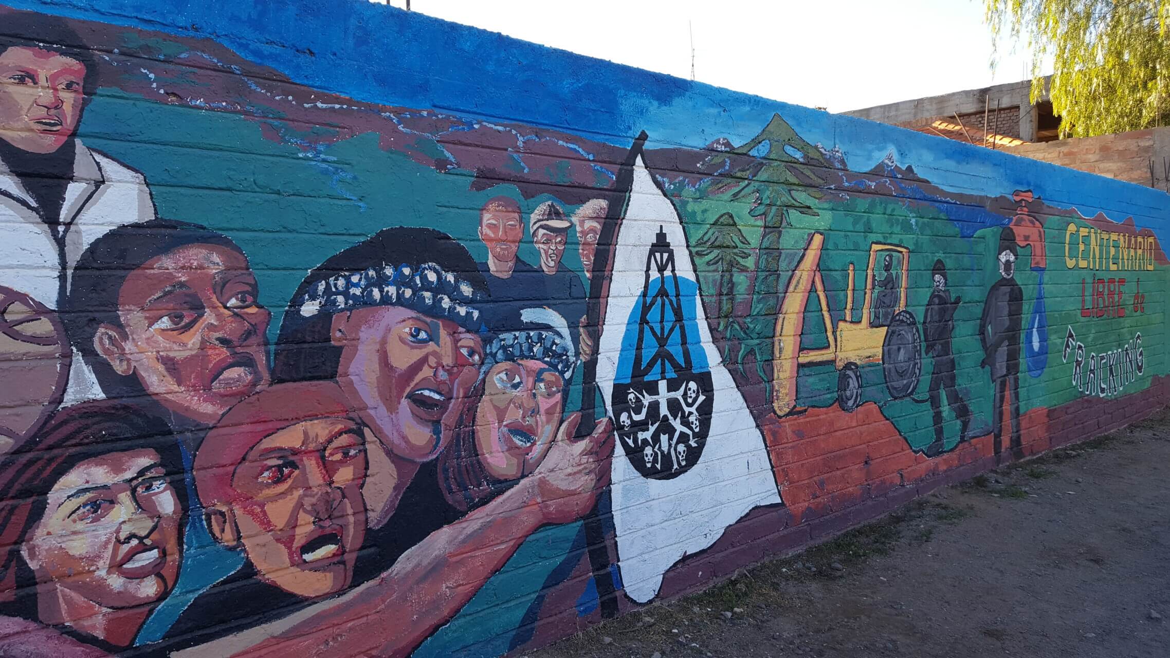 Mural against fracking in Centenario, Neuquén, Argentina